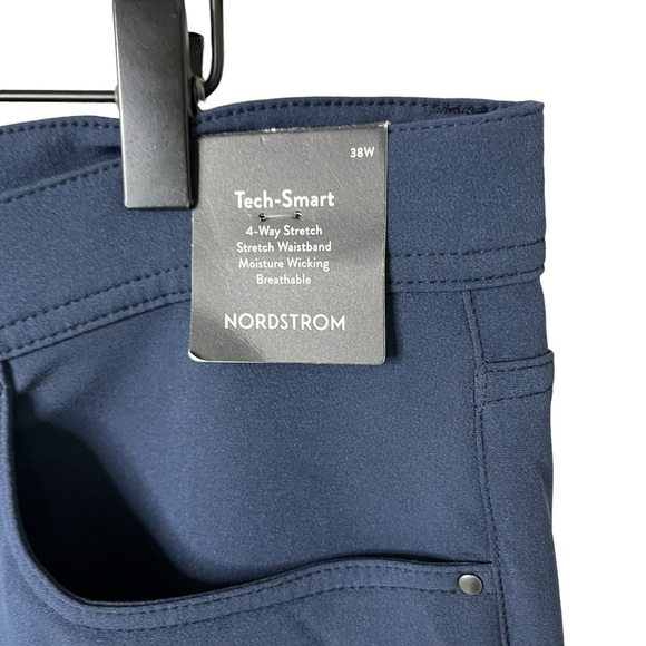 Nordstrom Tech Smart Slim Fit Pants Navy Blue Size 38 - Picture 3 of 7